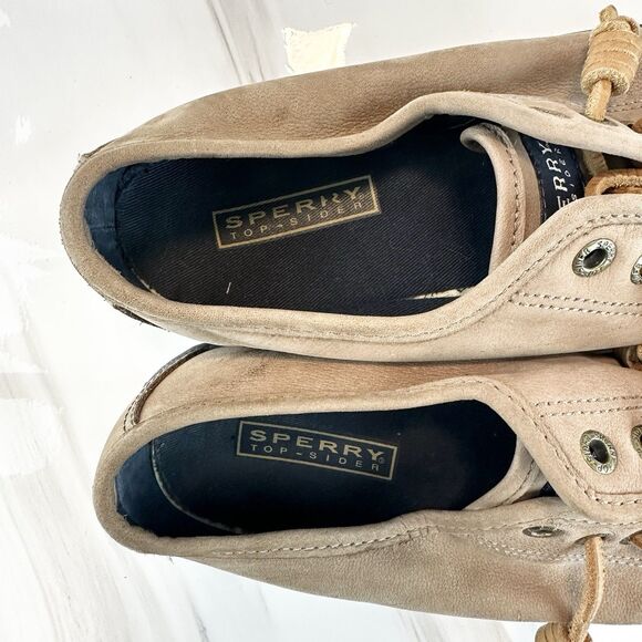 Sperry Top Sider Brown Leather Curly Lace Up Women's Sz 7M - Picture 10 of 12